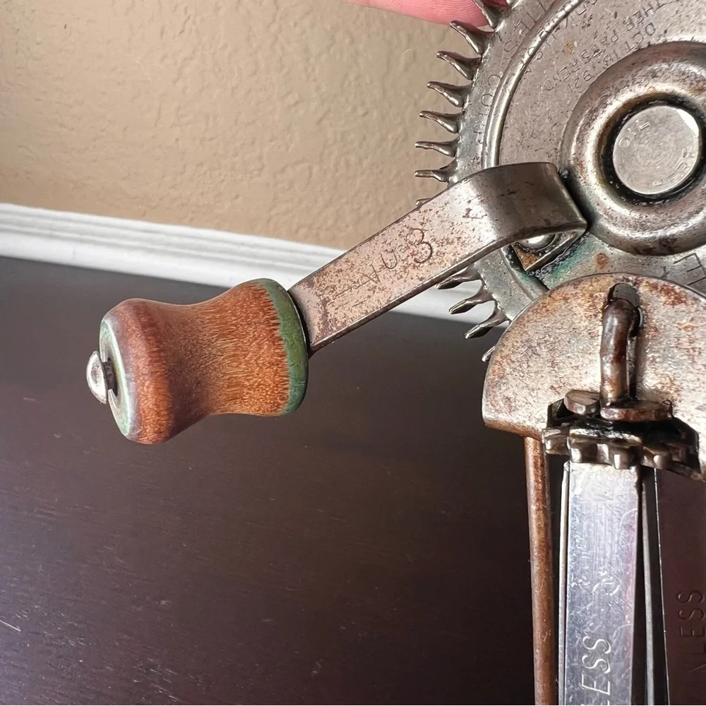 Antique Egg Beater Hand Crank, 1920’s, LADD Beater Stainless Steel, United Royal